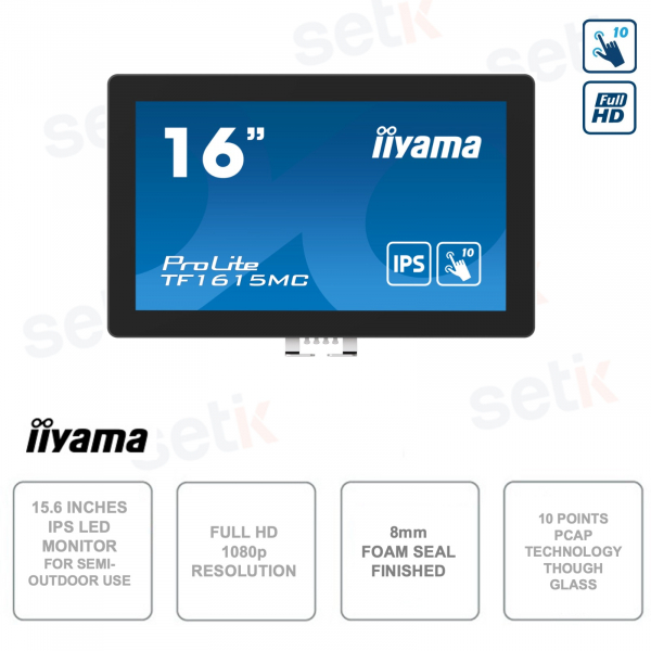 15.6 inch built-in monitor - Full HD - 10 point PCAP Through Glass technology
