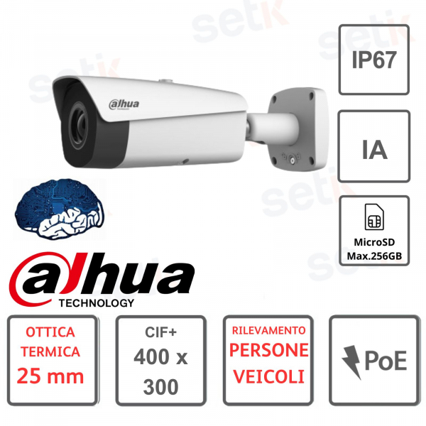 Caméra IP Bullet Thermique Dahua FOCAL 25mm-400x300 IA