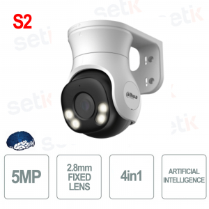 Telecamera PT HDCVI Smart Dual Light 5MP 2.8mm Pan & Tilt - Versione 2 - Dahua