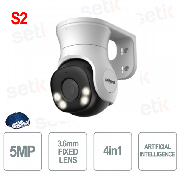 Caméra HDCVI Smart Dual Light 5MP 3,6 mm PT version 2 - Dahua