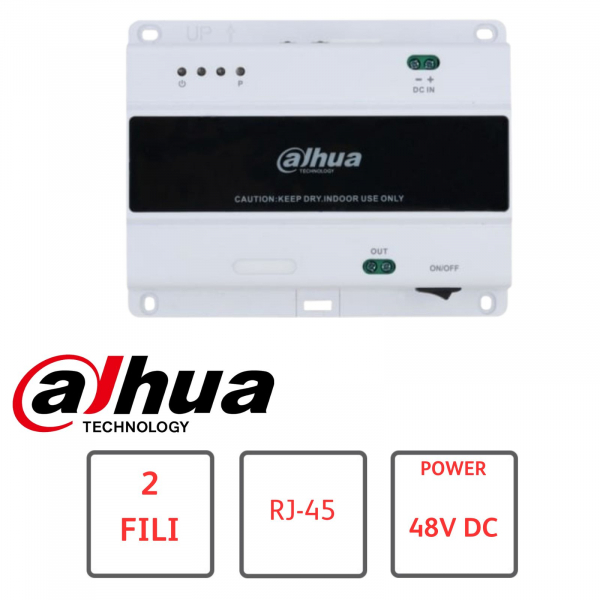 Switch DAHUA bifilaire, 2 ports bifilaires, 1 port RJ45