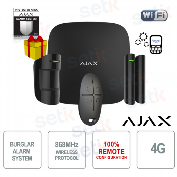 AJAX Professional Wireless GPRS / Ethernet Alarm Kit - 4G - Black