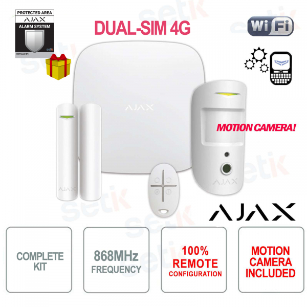 Kit d'alarme sans fil professionnel AJAX GPRS / Ethernet dual-SIM 4G