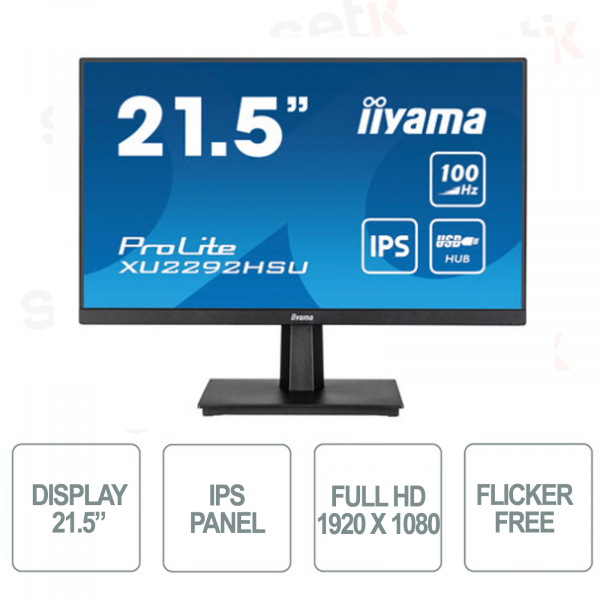 Moniteur Prolite 21,5 pouces IPS Full HD sans scintillement lumière bleue 4 ms - IIYAMA