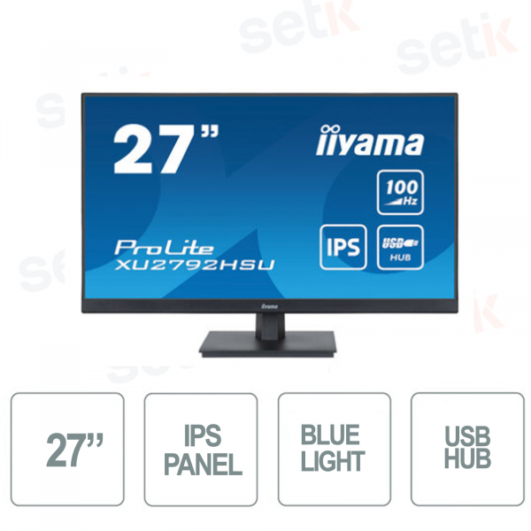 IIYAMA ProLite 27'' IPS LED Monitor-Ultra Slim-Speakers - @100Hz - USB Hub