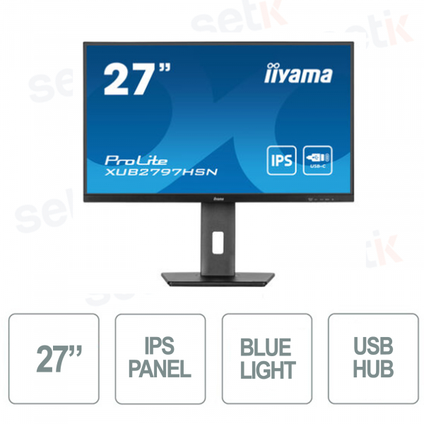 Monitor Prolite 27 pulgadas IPS FULL HD 1ms Altavoz sin parpadeo - USB-C - IIYAMA