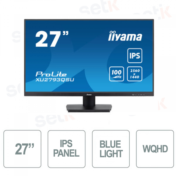 Monitor Iyama - WQHD 2560x1440 - 27 Pollici - 100Hz - 1ms - Altoparlanti - HDMI - DisplayPort