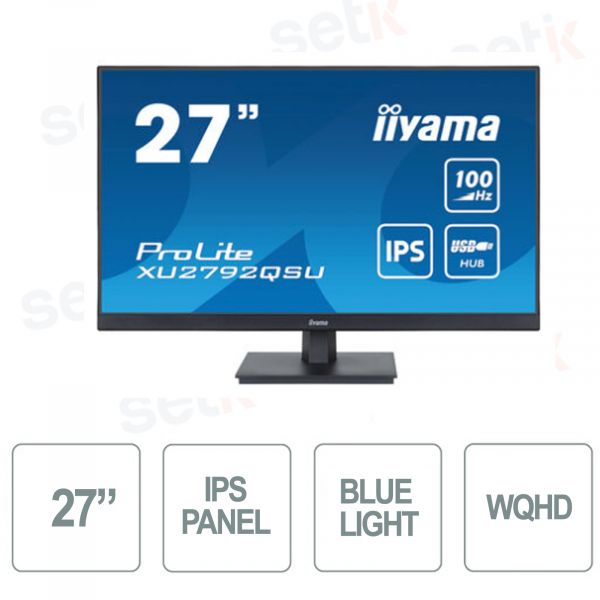 Iyama-Monitor – WQHD 2560 x 1440 – 27 Zoll – 100 Hz – 0,4 ms – Lautsprecher – HDMI – DisplayPort