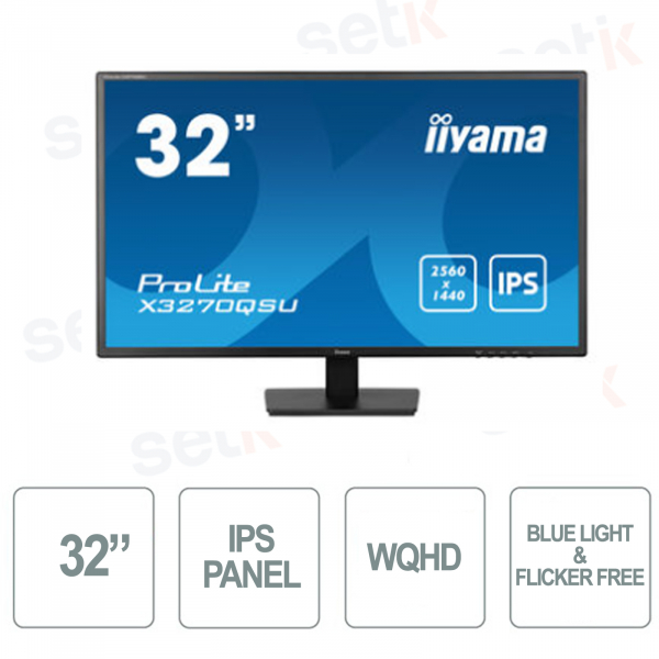 Monitor Prolite 32" IPS WQHD 3ms Speaker Blue Light Flicker free - IIYAMA