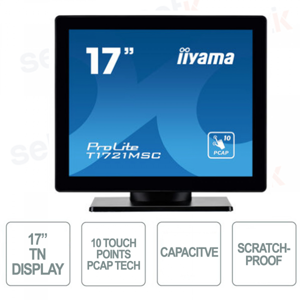 Prolite T1721MSC-B2 - IIYAMA - Monitor Touchscreen da 17 Pollici - TN - PCAP Technology - Anti-graffio - 10 Touch Points