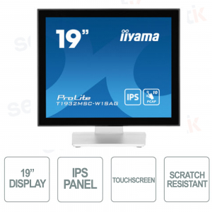 T1932MSC-W1SAG - IIYAMA - Moniteur 19 pouces - Écran tactile - AG - Résistant aux rayures - Haut-parleurs stéréo - Blanc