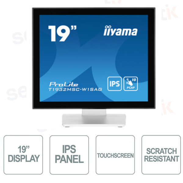 T1932MSC-W1SAG - IIYAMA - Monitor 19 Pollici - Touchscreen - AG - Resistente ai graffi - Stereo Speakers - Bianco
