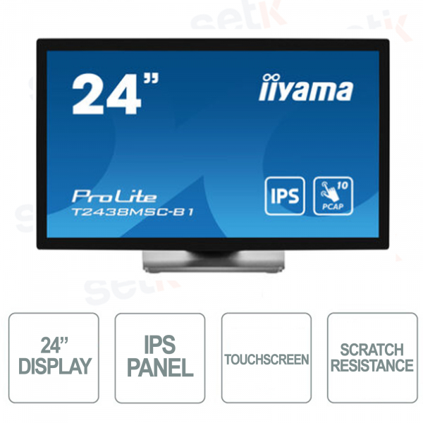 Monitor de pantalla táctil PCAP ProLite de 24 pulgadas - IPS 2.1 MP FULL HD - resistencia a rayones - IIYAMA