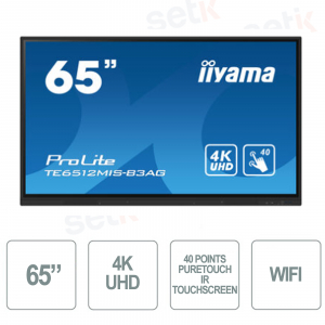 Interactive touchscreen monitor - IPS Panel - 65 Inch - 4K Ultra HD - WIFI - iiWare 11