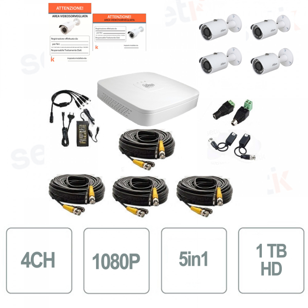 4-Channel 1080N Video Surveillance Kit 4 NO HD Cameras - Home Series - Setik