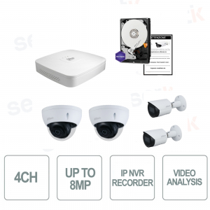 Kit Videosorveglianza 4 Canali IP 8MP + Cam Mpx + HD - Serie Business - Dahua