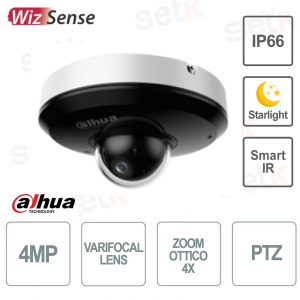 Telecamera Dome 4MP Varifocal PTZ IP Starlight - wizsens - Dahua