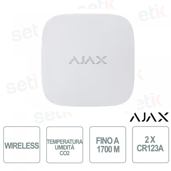 AJAX-Rilevatore wireless di temperatura, umidità e CO2 - Bianco