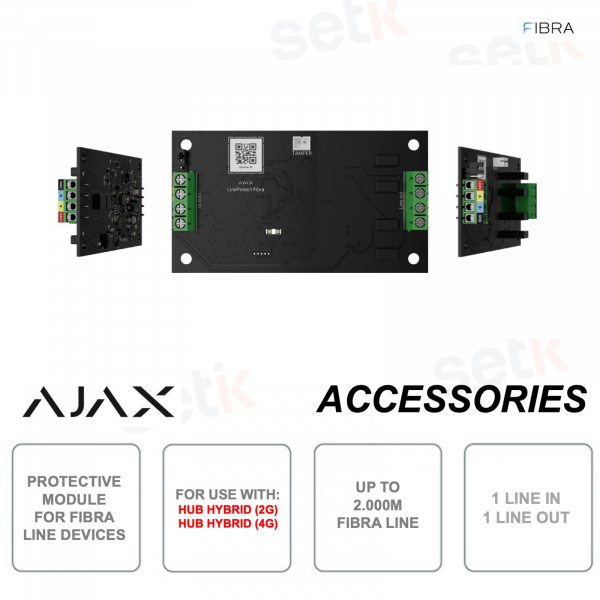 LineProtect Fibra - Módulo de protección contra cortocircuitos y sabotajes para dispositivos de línea de Fibra