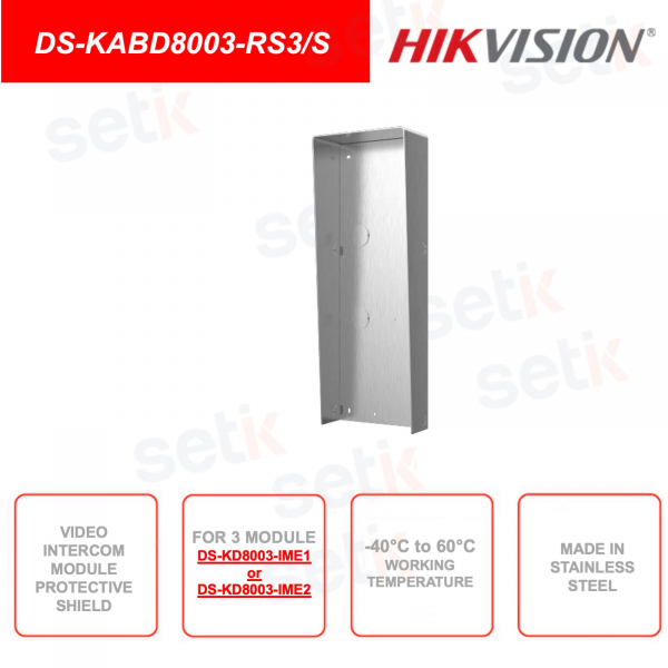Hikvision - Caja exterior con refugio impermeable de 3 módulos - Para estaciones DS-KD8003-IME1 o DS-KD8003-IME2