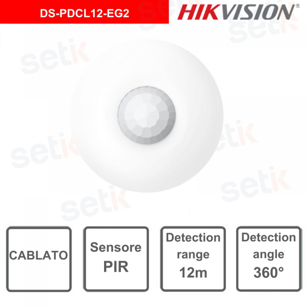 Hikvision sensore Pir a soffitto - range di funzionamento 12MT