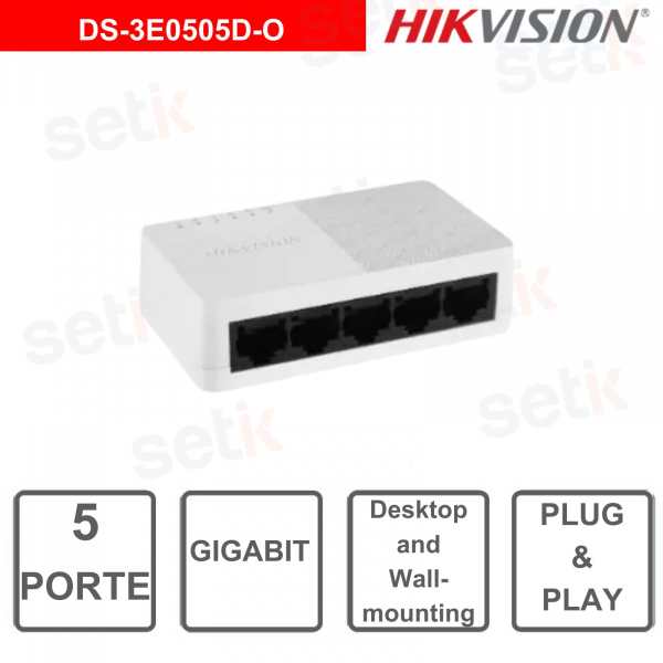 Switch di Rete Hikvision 5-Porte Gigabit
