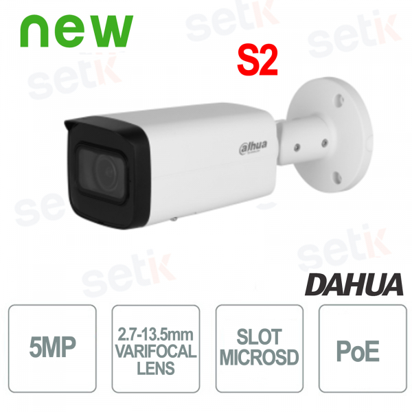 Caméra IP extérieure ONVIF® PoE 5MP 2,7-13,5 mm WizSense S2 - Dahua