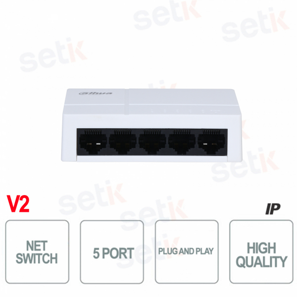 Dahua PFS3005-5GT-L2 5-Port Gigabit Network Switch | Fast and Stable Connection
