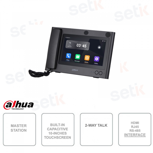 Postazione centralino - Touchscreen 10 pollici - HDMI - Registrazione su Micro SD Card - Speaker integrati