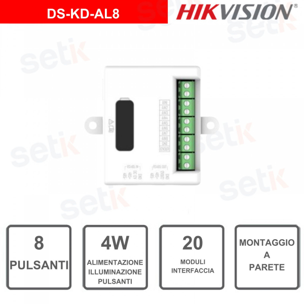 Modulo estensione pulsanti - 8 pulsanti - Hikvision