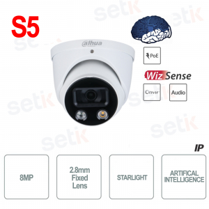 KI-IP-Kamera ONVIF® PoE 8MP Festobjektiv 2,8 mm Videoanalyse S5 – Wizsense – S5