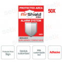 KIT 50X Dahua Adesivi Cartelli Area Protetta Antintrusione Allarme Personalizzati per Professionisti in Italiano