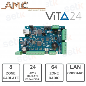 VITA24 -IBRIDA control unit 8/24 wired zones - 64 radio-LAN zones