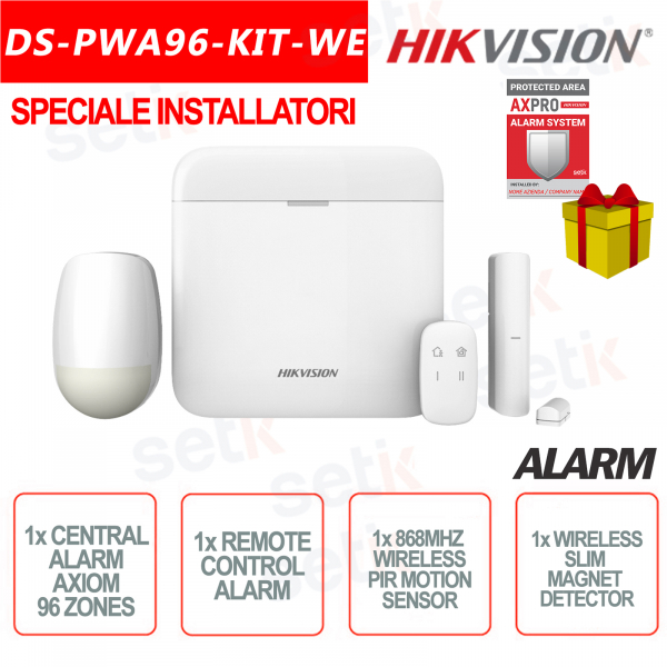 Kit d'alarme professionnel Hikvision Axiom Pro 868 MHz sans fil 96 ZONES