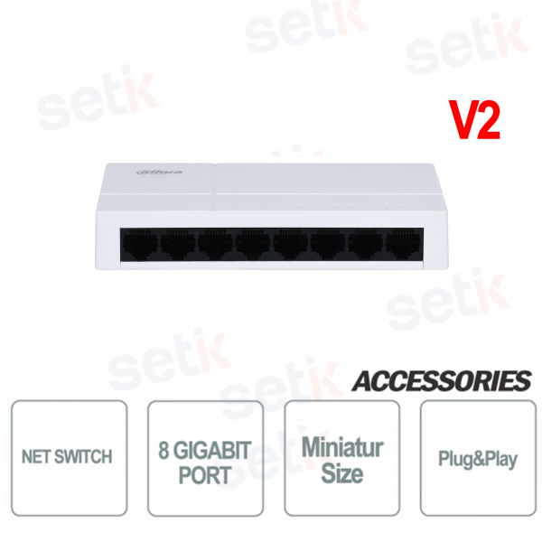 Switch de red Gigabit V2 de 8 puertos - Dahua