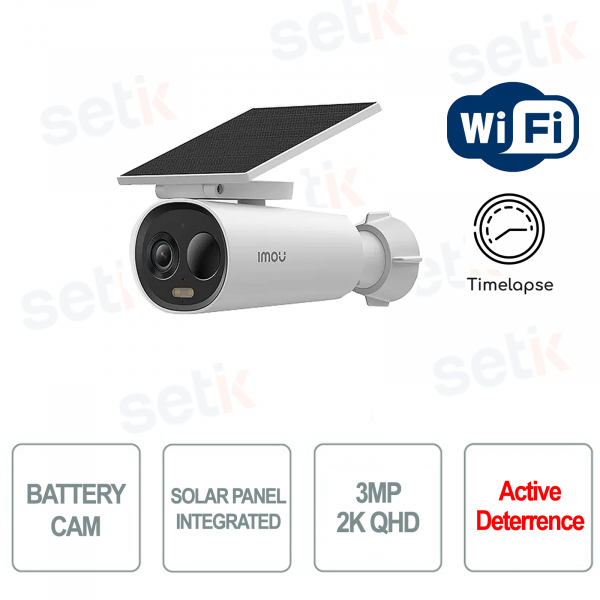 3MP 2K QHD Batería recargable WiFi Cámara al aire libre con panel solar de células 3C