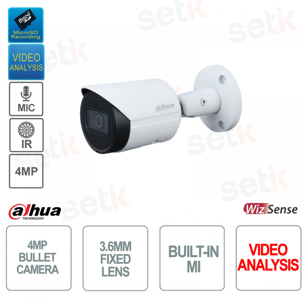 POE ONVIF® Bullet IP-Kamera – 4 MP – 3,6 mm – Videoanalyse