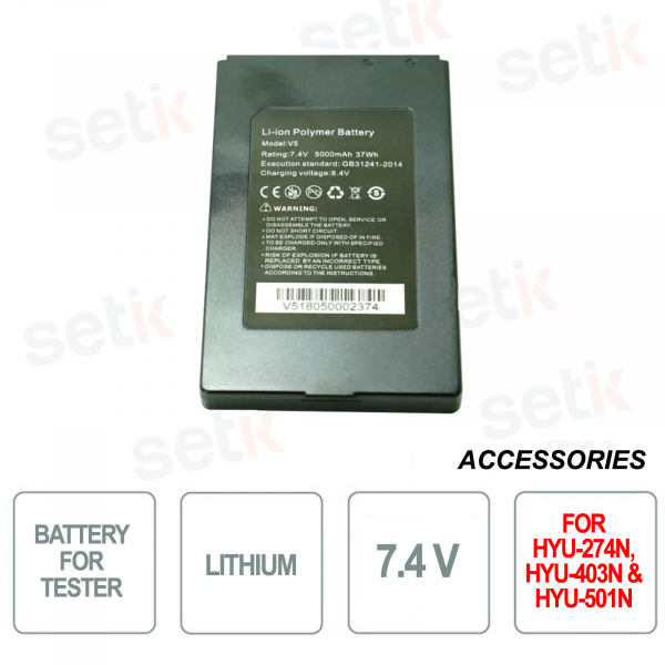 Batterie für den Tester - Lithium - 7,4V / 5000 mAh - Hyundai