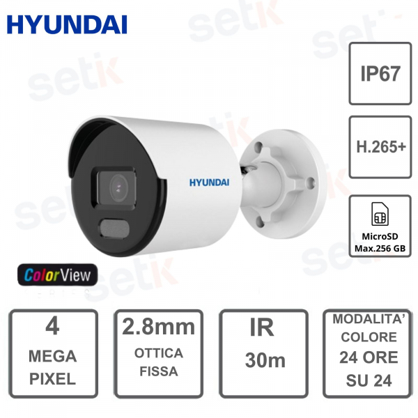 Telecamera Bullet Color View IP 4MP - ottica 2.8mm - Hyundai