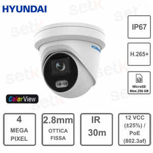 Farbansicht-IP-Domekamera – 4 Megapixel – 2,8-mm-Festobjektiv – Hyundai