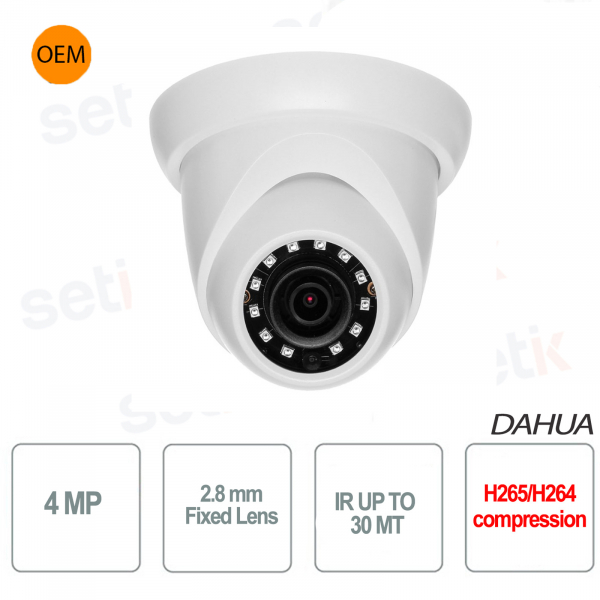 Caméra réseau globe oculaire 4MP 2.8mm WDR IR Mini IP ONVIF® PoE