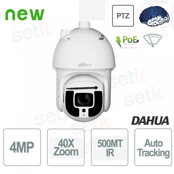 Cámara IP PTZ con seguimiento automático IR 4MP 40X Starlight Speed Dome IR 500M - Dahua