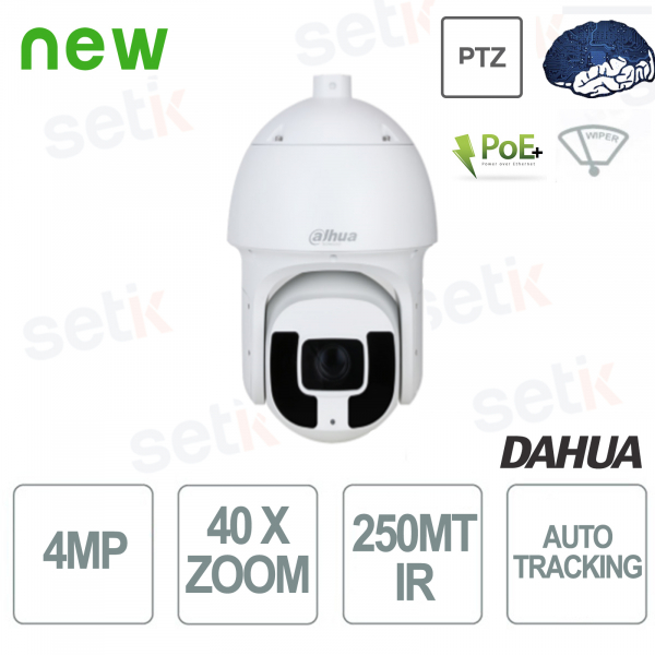 Cámara IP PTZ con seguimiento automático IR 4MP 40X Starlight Speed Dome IR 250M - Dahua