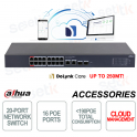 Switch di rete 16 Porte PoE + 2 Porte 10/100/1000 RJ45 + 2 porte SFP 1000 Serie Cloud Managed Dahua