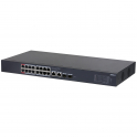Switch de red 16 puertos PoE + 2 puertos 10/100/1000 RJ45 + 2 puertos SFP 1000 Cloud Managed Series Dahua