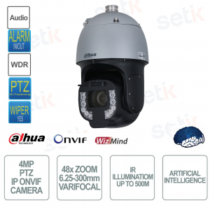 ONVIF 4MP PTZ IP-Kamera – 48-facher Zoom – 6,25–300 mm – IR 500 m – Künstliche Intelligenz – Dahua