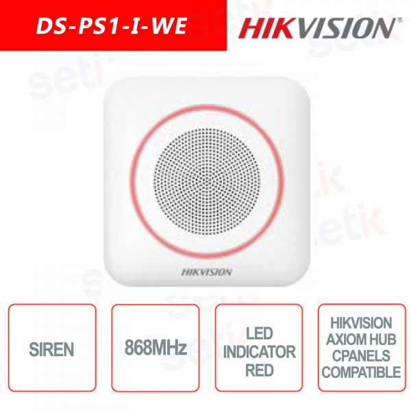 Sirena Allarme WiFi 868 MHz-Led Rosso- Hikvision Axiom Pro