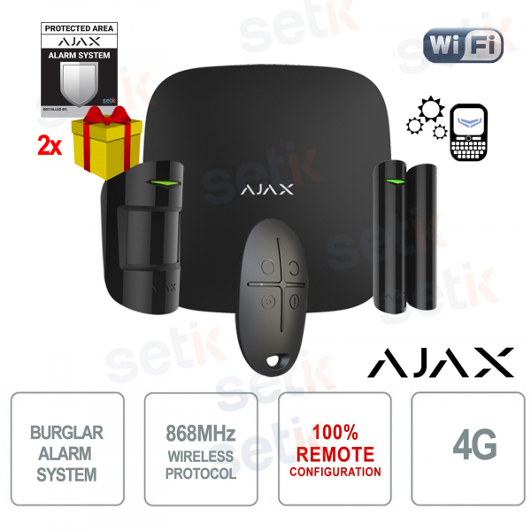 AJAX Kit di Allarme Professionale Wireless senza fili GPRS / Ethernet - 4G - Black