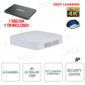 8 Channel 4K 12MP IP NVR Recorder with 1 1TB SSD included - Dahua