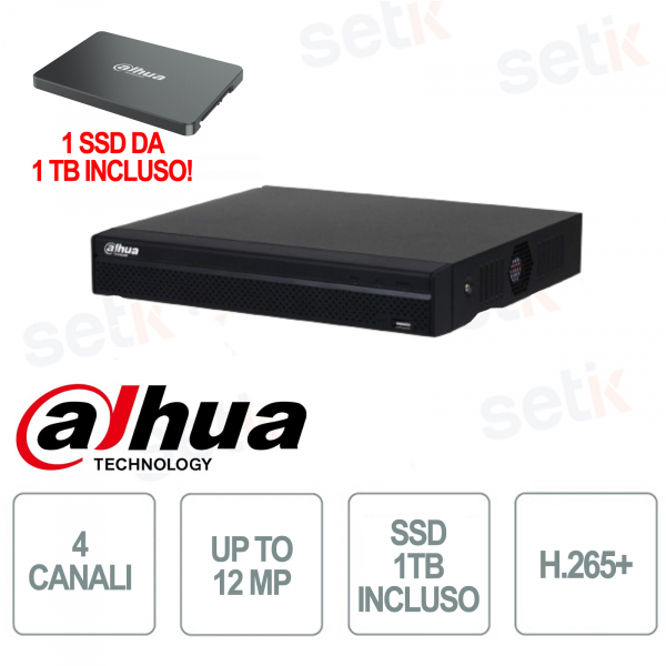 4-Channel IP NVR -12Megapixel-Pre-installed 1T SSD - Dahua